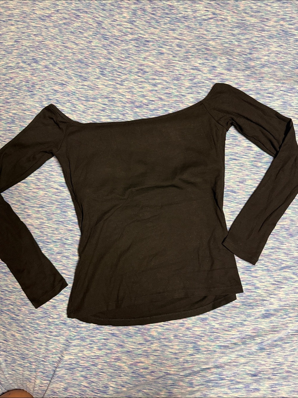 HALARA Black Off-Shoulder Long Sleeve Top